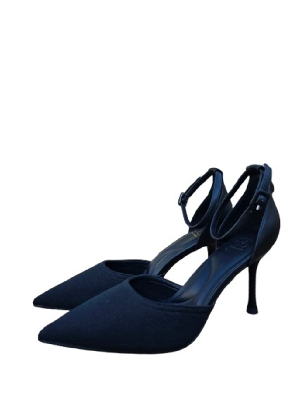 Cozy Island Women's Black Pointed Toe Ankle Strap Heels Size 7